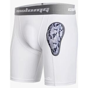 COOLOMG Men's Large Compression Shorts w/Cup Athletic Baseball Underwear G15-7
